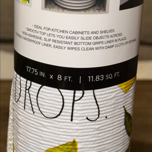 NWT Rae Dunn White and Yellow Lemon Shelf Liner 17.75”x8ft Non Adhesive - Picture 5 of 7